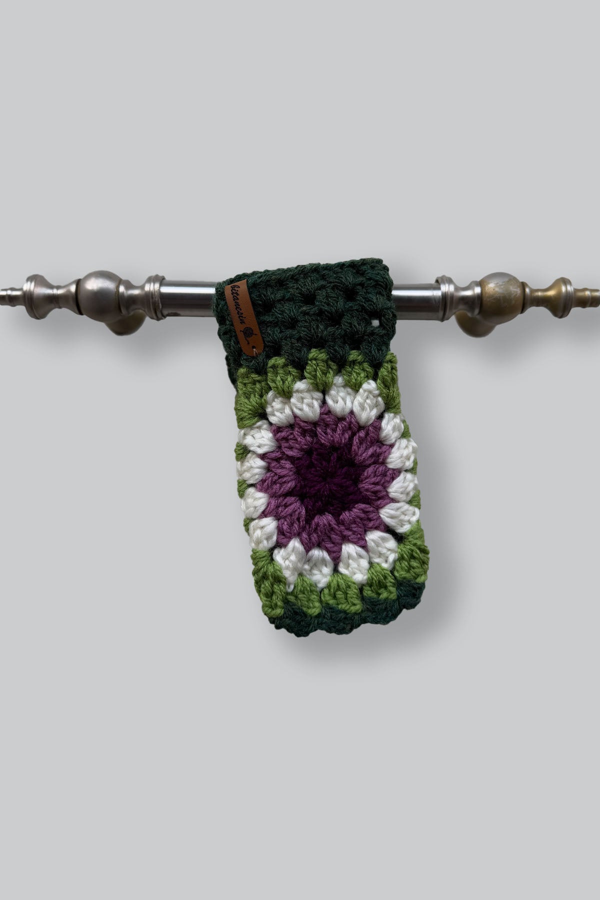 El Örgüsü Renkli Parmaksız Eldiven Yeşil - Mor