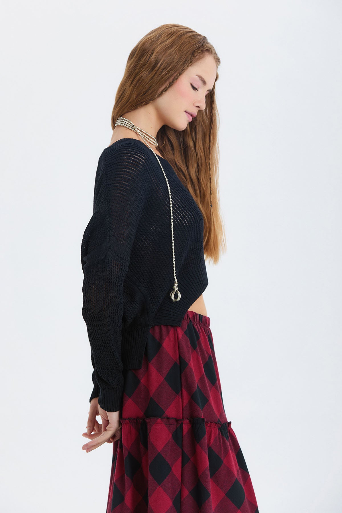 Salaş Triko Basic Bohem Kazak Siyah