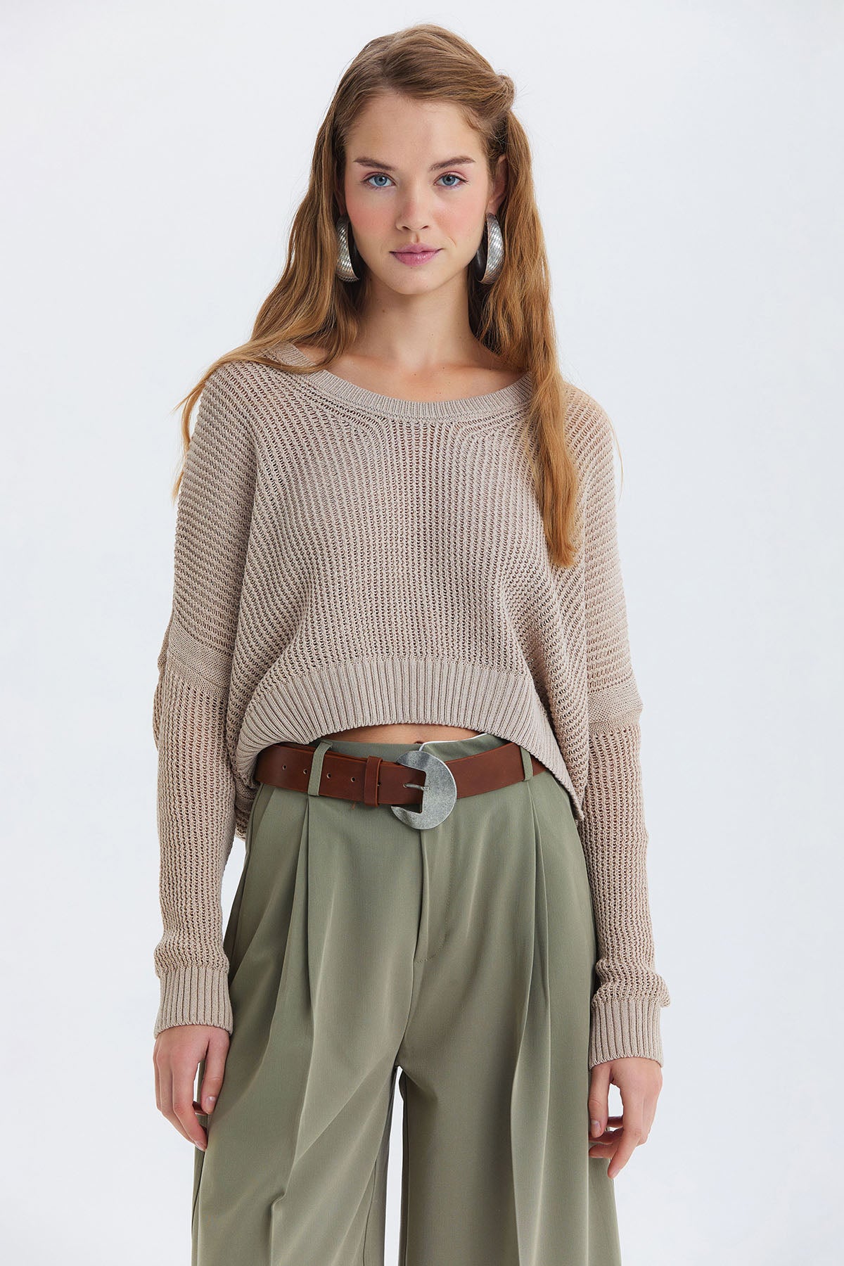 Salaş Triko Basic Bohem Kazak Bej