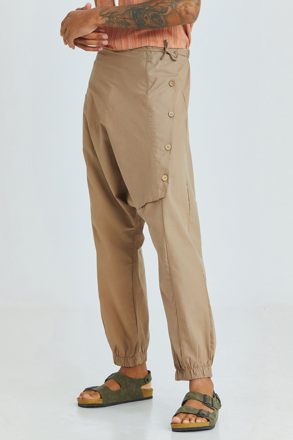 Pamuklu Modern Şalvar Pantolon Bej