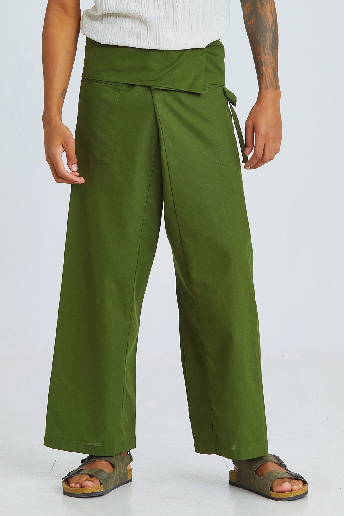Otantik Unisex Balıkçı Pantolon Yeşil