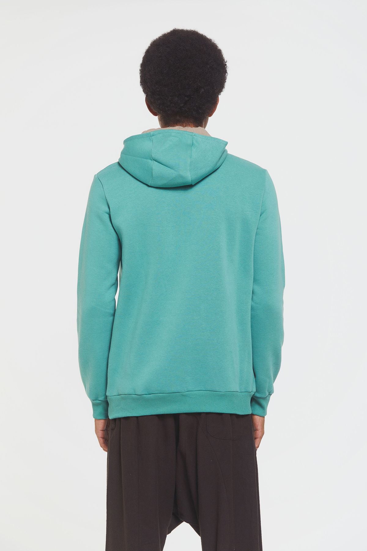 Kapüşonlu Rahat Kesim Sweatshirt Yeşil