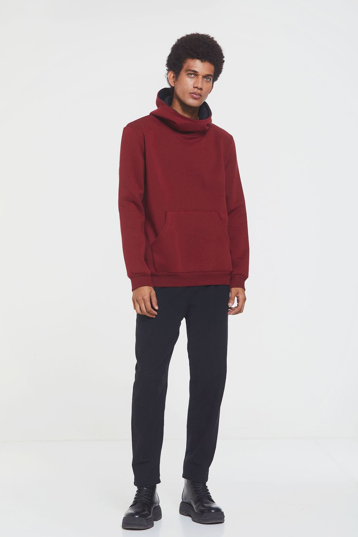 Kapüşonlu Rahat Kesim Sweatshirt Kırmızı