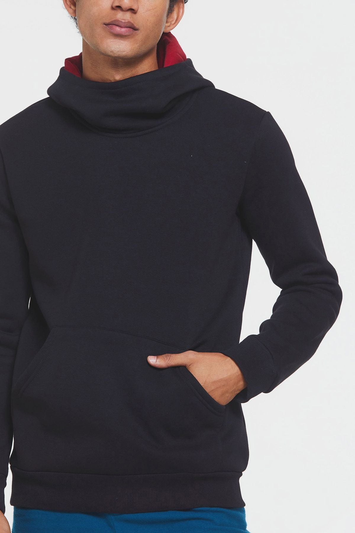 Kapüşonlu Rahat Kesim Sweatshirt Siyah