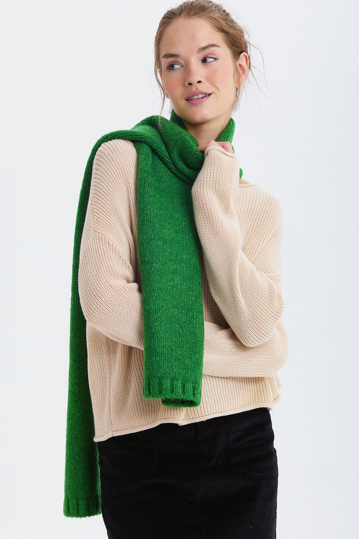 Basic Orta Boy Atkı Yeşil