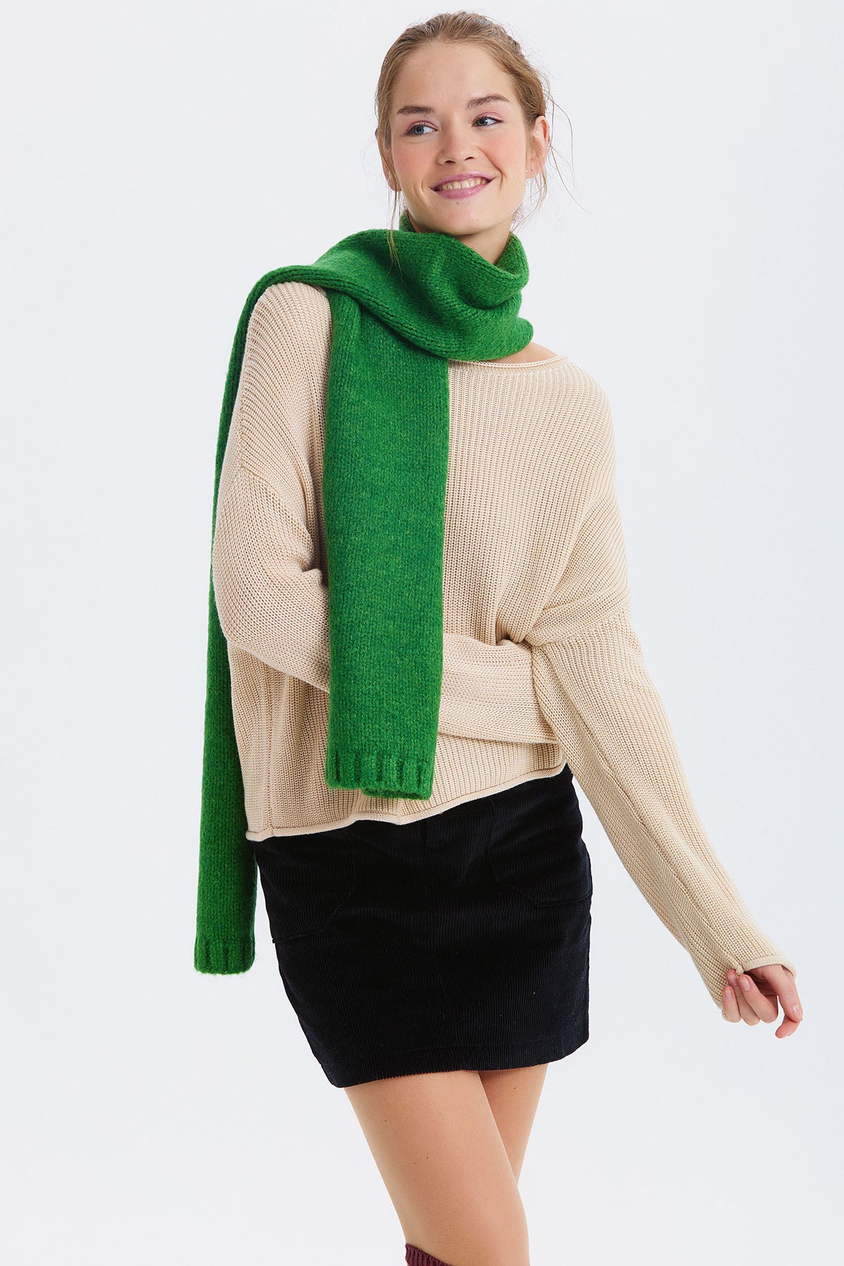 Basic Orta Boy Atkı Yeşil