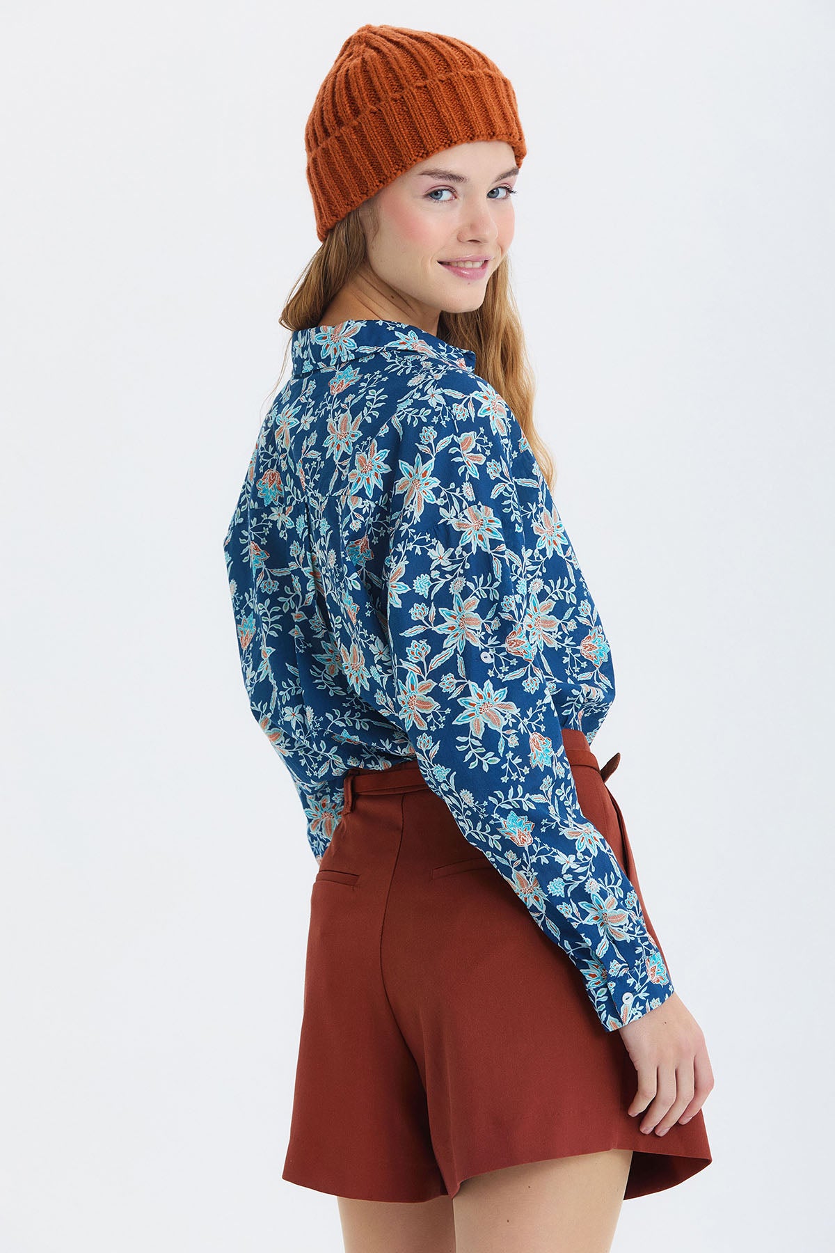 Örgü Katlamalı Unisex Kışlık Bere Tarçın