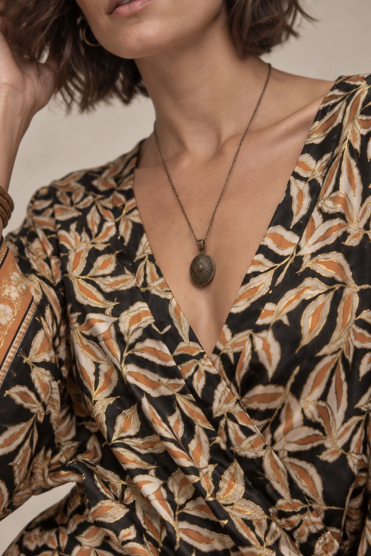 Kimono Kollu Mini Anvelop Elbise Siyah