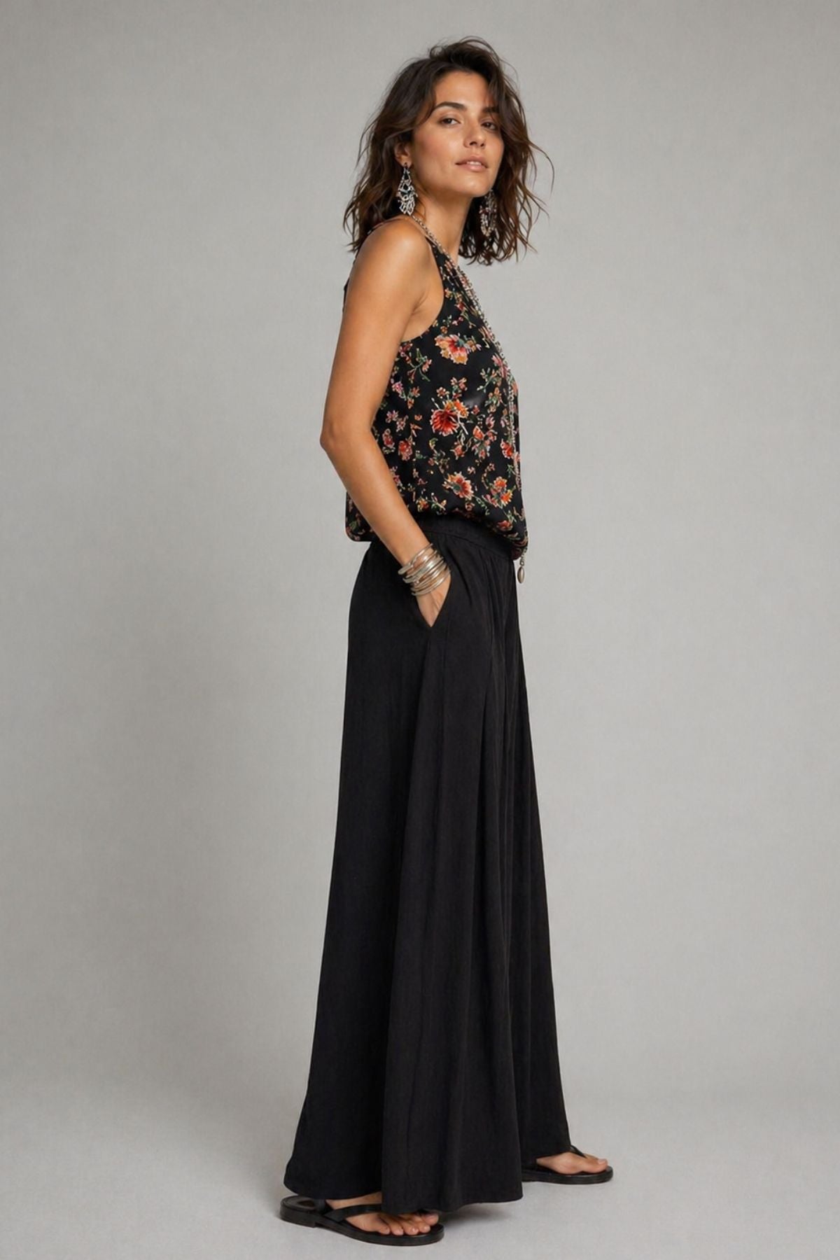 Halter Yaka Şık Bohem Bluz Siyah