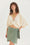 Arkadan Bağlamalı Bohem Crop Bluz Bej