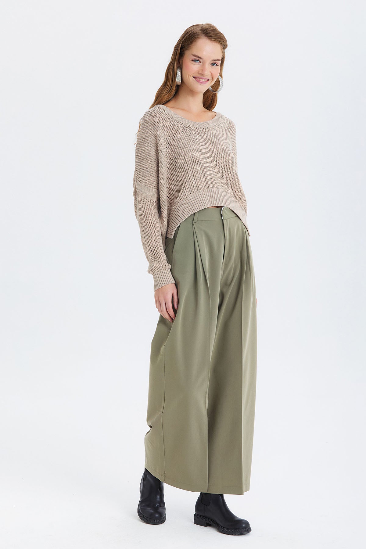 Salaş Triko Basic Bohem Kazak Bej