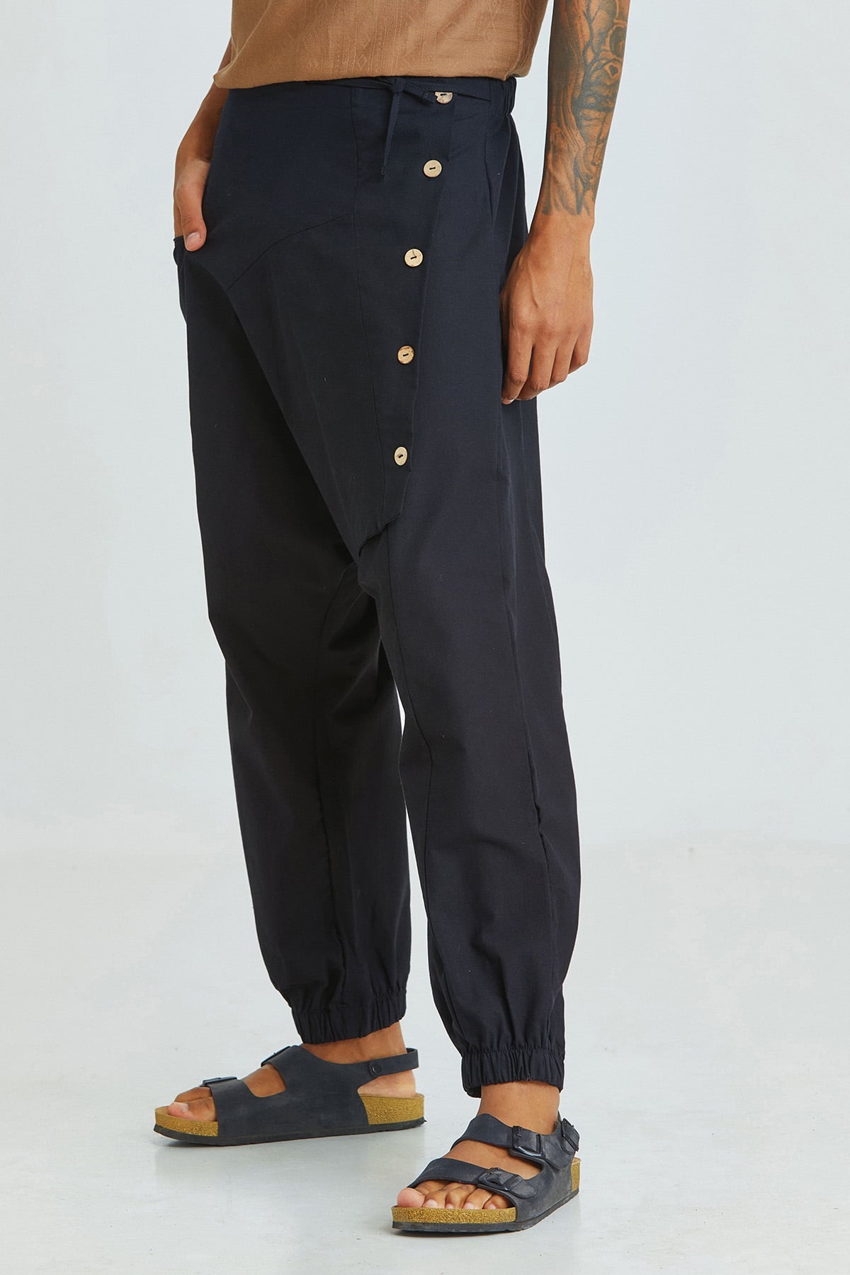 Pamuklu Modern Şalvar Pantolon Siyah