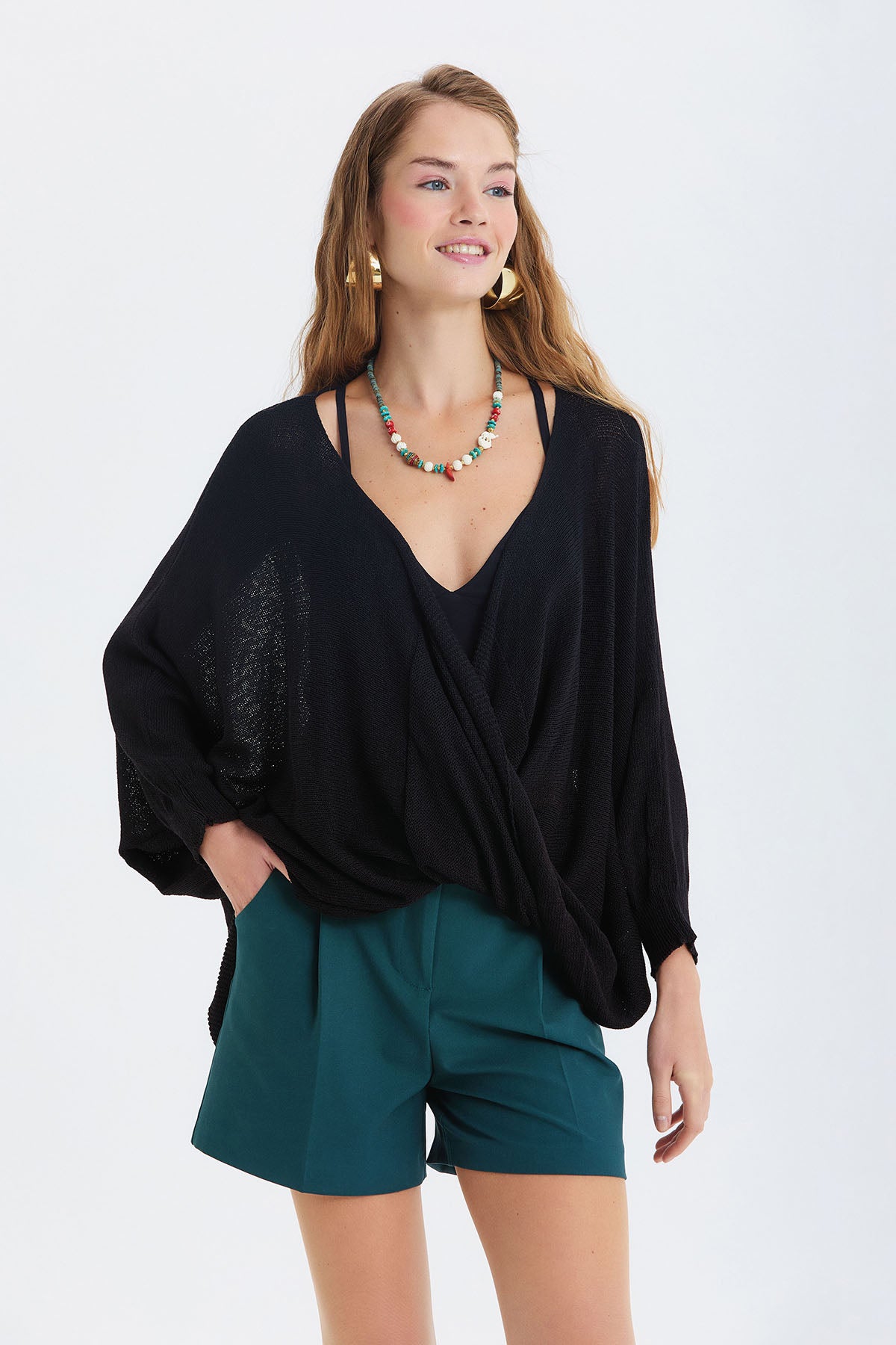 Pensli Kemerli Kışlık Şort Yeşil