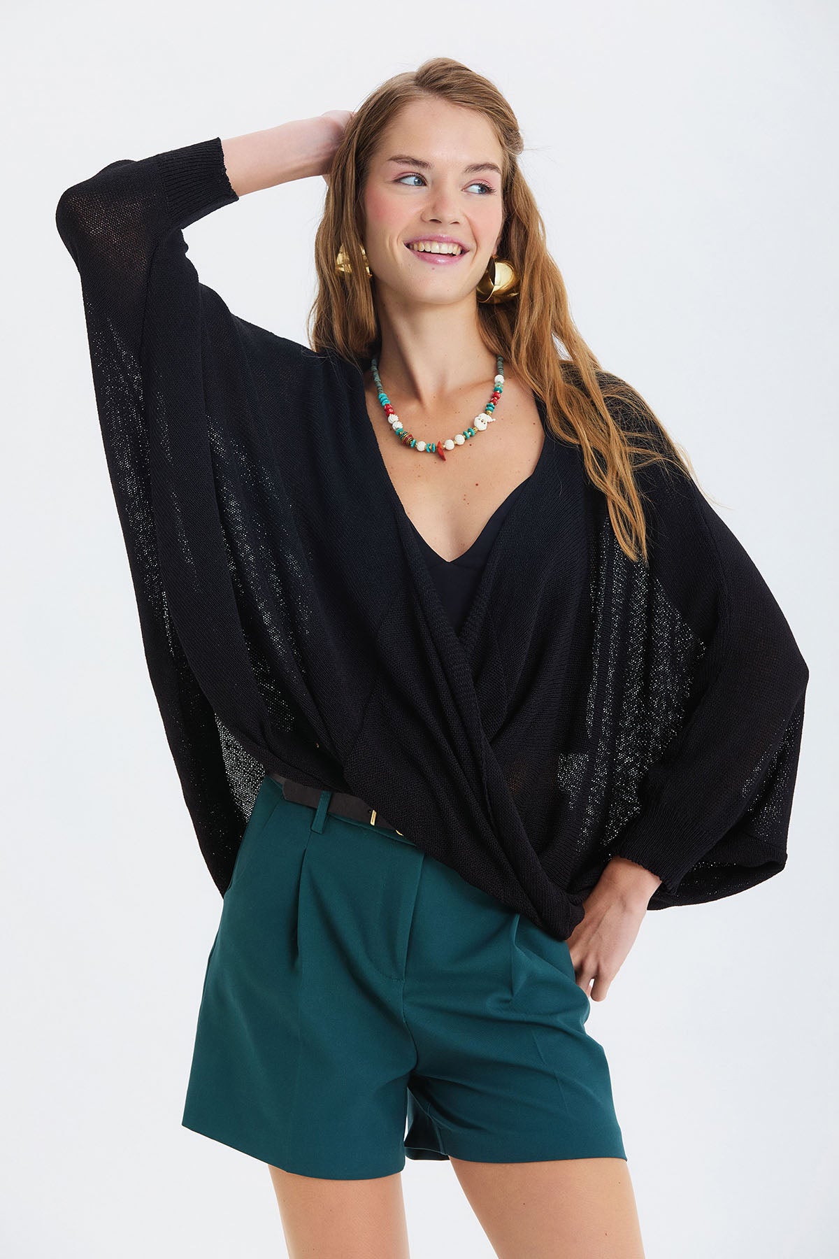 Pensli Kemerli Kışlık Şort Yeşil