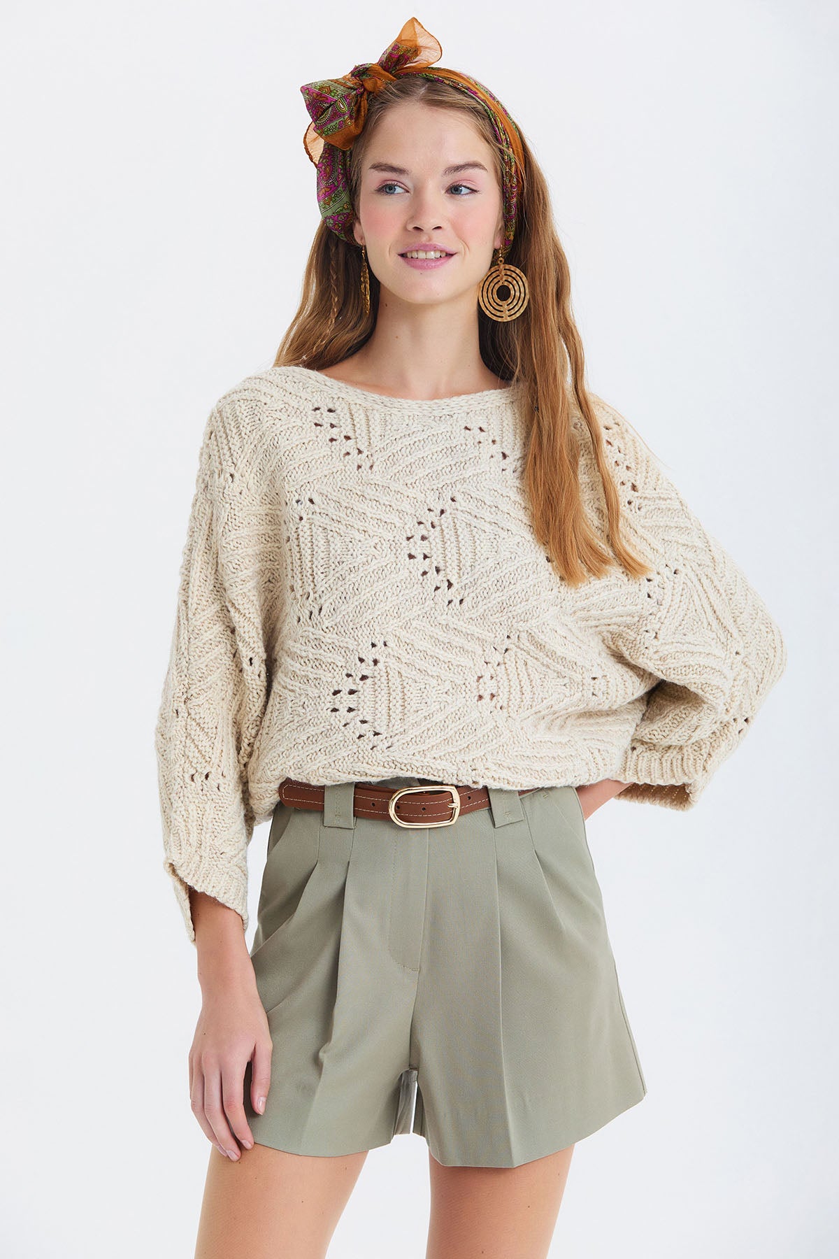 Pensli Kemerli Kışlık Şort Çağla