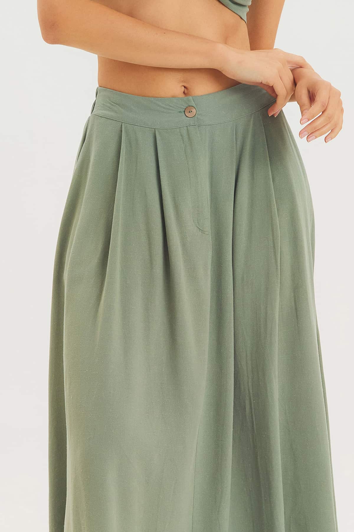 Rahat Kesim Midi Boy Yazlık Bohem Etek Çağla